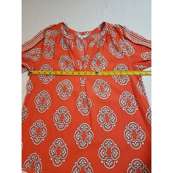 Crown & Ivy Womens Printed Boho Blouse With 3/4 Sleeves & Elastic Cuffs Size S - Picture 9 of 14